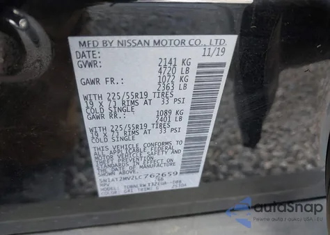 2020 Nissan Rogue Sl Intelligent Awd из США, поврежденный, VIN 5N1AT2MV2LC762659